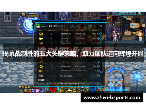 揭幕战制胜的五大关键策略，助力团队迈向辉煌开局