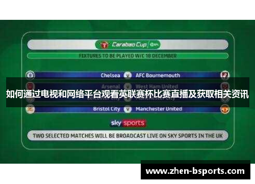 如何通过电视和网络平台观看英联赛杯比赛直播及获取相关资讯